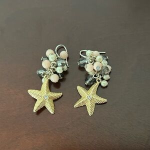 Starfish Dangle Earrings with Beads